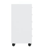 NNEVL Drawer Cabinet with Castors High Gloss White Engineered Wood