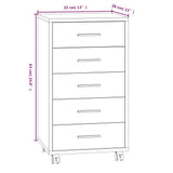 NNEVL Drawer Cabinet with Castors High Gloss White Engineered Wood