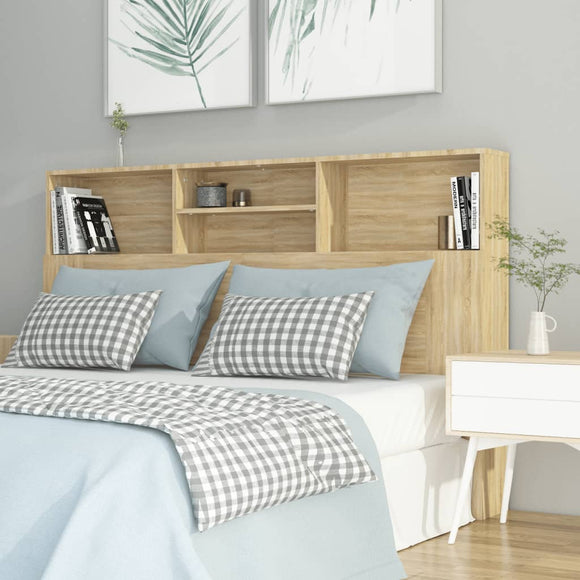 NNEVL Headboard Cabinet Sonoma Oak 160 cm