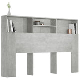 NNEVL Headboard Cabinet Concrete Grey 160x19x103.5 cm