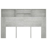 NNEVL Headboard Cabinet Concrete Grey 160x19x103.5 cm