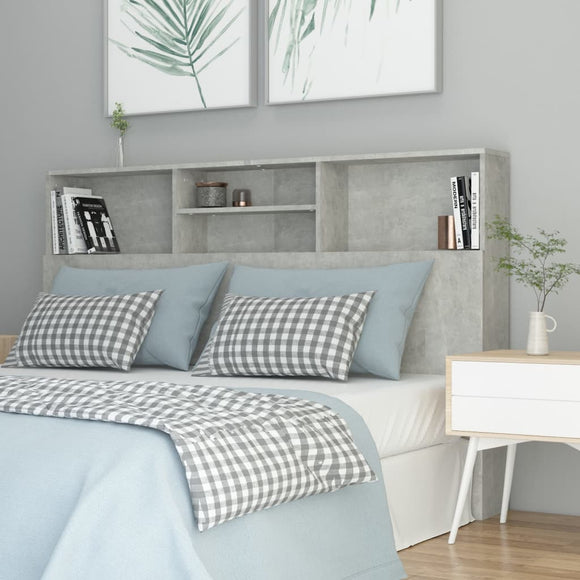 NNEVL Headboard Cabinet Concrete Grey 160x19x103.5 cm