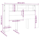 NNEVL Headboard Cabinet Black 160x18.5x104.5 cm