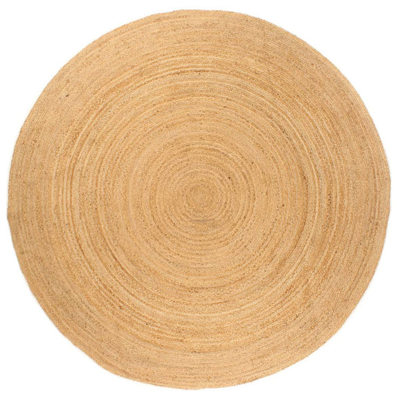 NNEVL Area Rug Braided Jute 180 cm Round