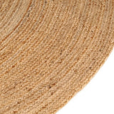 NNEVL Area Rug Braided Jute 180 cm Round