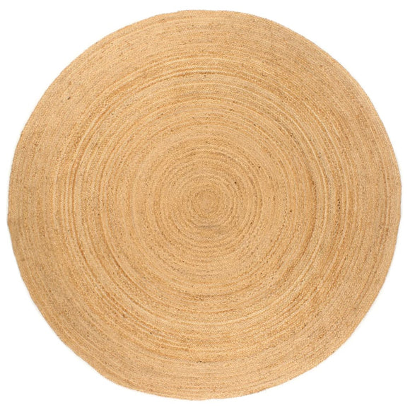 NNEVL Area Rug Braided Jute 240 cm Round
