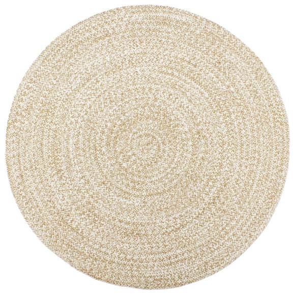 NNEVL Handmade Rug Jute White and Brown 180 cm