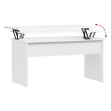 NNEVL Coffee Table White 102x50.5x52.5 cm Engineered Wood