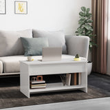 NNEVL Coffee Table High Gloss White 102x50x52.5 cm Engineered Wood