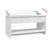 NNEVL Coffee Table High Gloss White 102x50x52.5 cm Engineered Wood