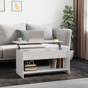 NNEVL Coffee Table High Gloss White 102x50x52.5 cm Engineered Wood