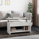 NNEVL Coffee Table High Gloss White 102x50x52.5 cm Engineered Wood