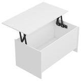 NNEVL Coffee Table White 102x55.5x52.5 cm Engineered Wood