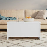 NNEVL Coffee Table White 102x55.5x52.5 cm Engineered Wood