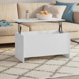 NNEVL Coffee Table White 102x55.5x52.5 cm Engineered Wood