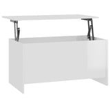 NNEVL Coffee Table High Gloss White 102x55.5x52.5 cm Engineered Wood