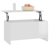 NNEVL Coffee Table High Gloss White 102x55.5x52.5 cm Engineered Wood