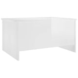 NNEVL Coffee Table High Gloss White 80x55.5x41.5 cm Engineered Wood
