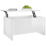 NNEVL Coffee Table High Gloss White 80x55.5x41.5 cm Engineered Wood