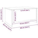 NNEVL Coffee Table High Gloss White 80x55.5x41.5 cm Engineered Wood