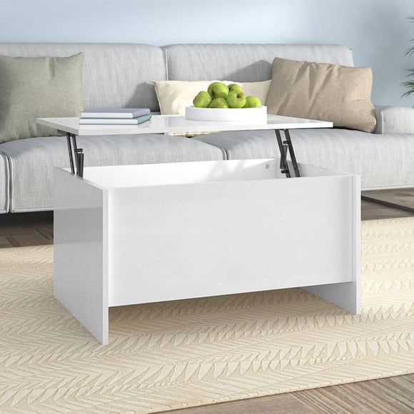 NNEVL Coffee Table High Gloss White 80x55.5x41.5 cm Engineered Wood