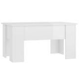 NNEVL Coffee Table High Gloss White 79x49x41 cm Engineered Wood