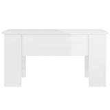 NNEVL Coffee Table High Gloss White 79x49x41 cm Engineered Wood