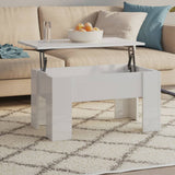 NNEVL Coffee Table High Gloss White 79x49x41 cm Engineered Wood