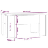 NNEVL Coffee Table High Gloss White 79x49x41 cm Engineered Wood
