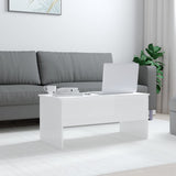 NNEVL Coffee Table High Gloss White 102x50.5x46.5 cm Engineered Wood