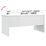NNEVL Coffee Table High Gloss White 102x50.5x46.5 cm Engineered Wood