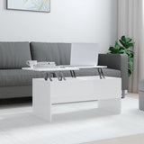 NNEVL Coffee Table High Gloss White 102x50.5x46.5 cm Engineered Wood