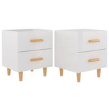 NNEVL Bed Cabinets 2 pcs High Gloss White 40x35x47.5 cm