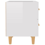 NNEVL Bed Cabinets 2 pcs High Gloss White 40x35x47.5 cm