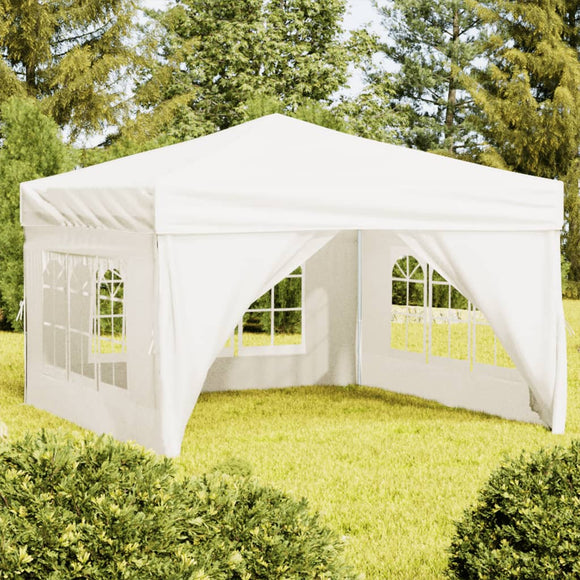 NNEVL Folding Party Tent with Sidewalls Cream 3x3 m