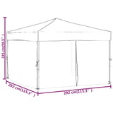 NNEVL Folding Party Tent with Sidewalls Anthracite 3x3 m