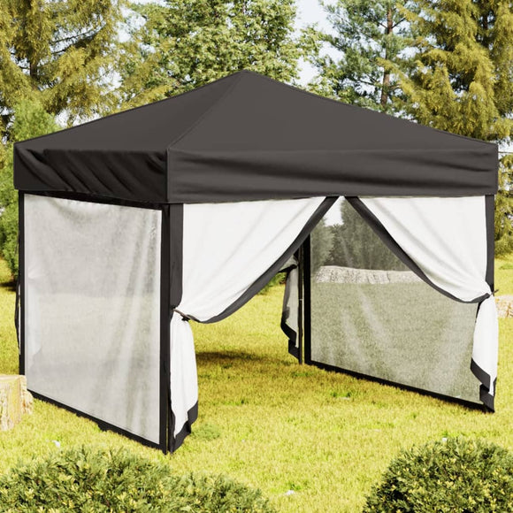 NNEVL Folding Party Tent with Sidewalls Anthracite 3x3 m