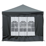 NNEVL Folding Party Tent with Sidewalls Black 3x6 m
