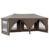NNEVL Folding Party Tent with Sidewalls Taupe 3x6 m