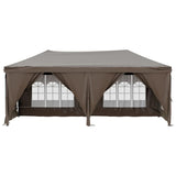 NNEVL Folding Party Tent with Sidewalls Taupe 3x6 m