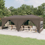 NNEVL Folding Party Tent with Sidewalls Taupe 3x6 m