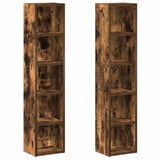 NNEVL CD Cabinets 2 pcs Smoked Oak 21x16x93.5 cm Engineered Wood