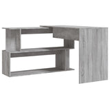NNEVL Corner Desk Grey Sonoma 200x50x76 cm Engineered Wood