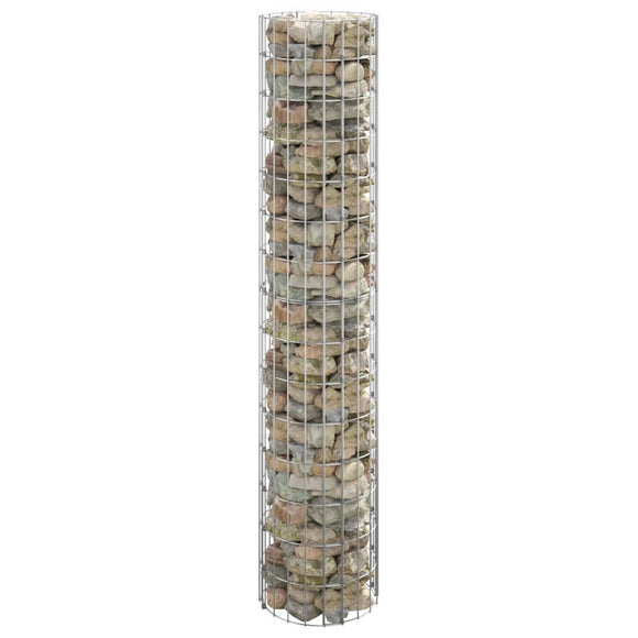 NNEVL Circular Gabion Pole Galvanised Steel Ø30x150 cm