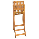 NNEVL Folding Outdoor Bar Stools 2 pcs Solid Wood Acacia