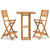 NNEVL 3 Piece Outdoor Bar Set Solid Wood Acacia