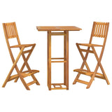 NNEVL 3 Piece Outdoor Bar Set Solid Wood Acacia