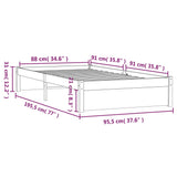 NNEVL Bed Frame Solid Wood 92x187 cm Single Size