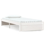 NNEVL Bed Frame White Solid Wood 92x187 cm Single Size