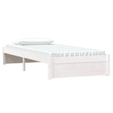 NNEVL Bed Frame White Solid Wood 92x187 cm Single Size